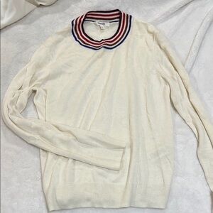 Splendid Cream Sweater with Multicolor Stripes